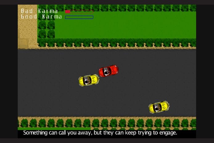 A screenshot of "Distortion Field," a game designed by Prayas Abhinav